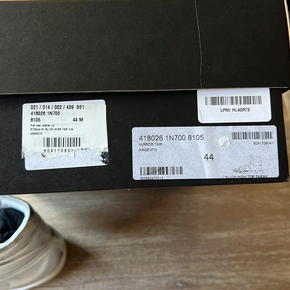 Saint Laurent Court Classic High Top Patent Leather Sneaker Metallic Size 44 - Picture 9 of 9